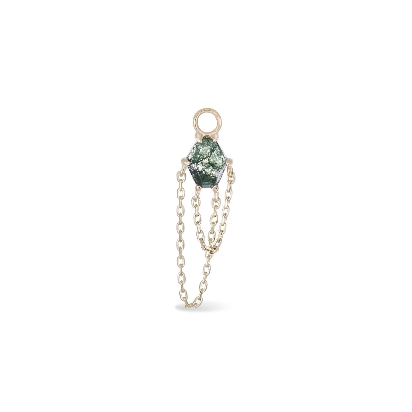 Hexabel • Gemstone Double Tassel Chain Charm