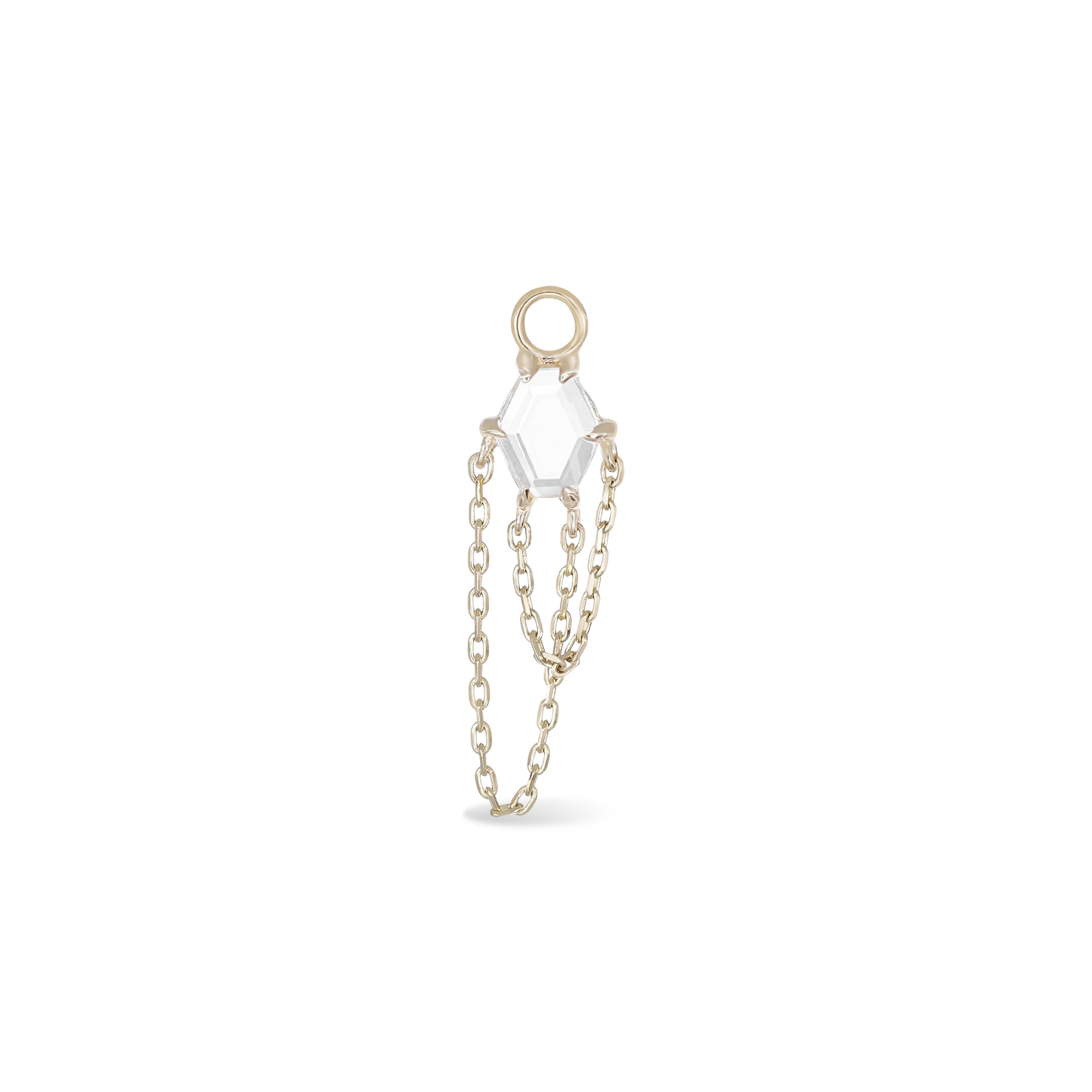 Hexabel • Gemstone Double Tassel Chain Charm
