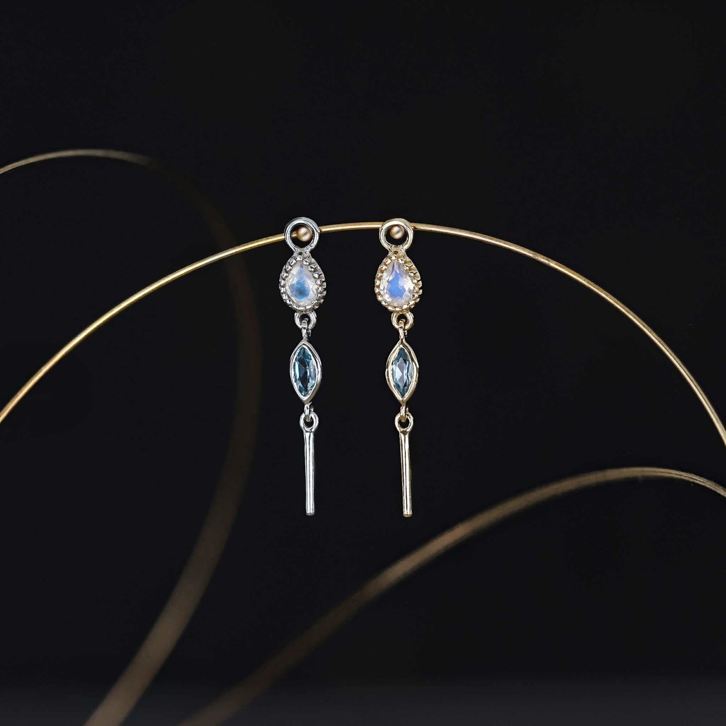 Celene • MultiGemstone Bar Drop Charm