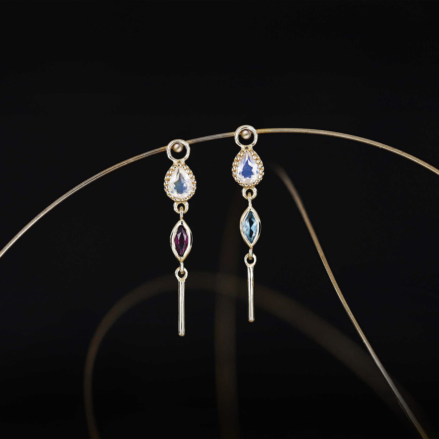 Celene • MultiGemstone Bar Drop Charm