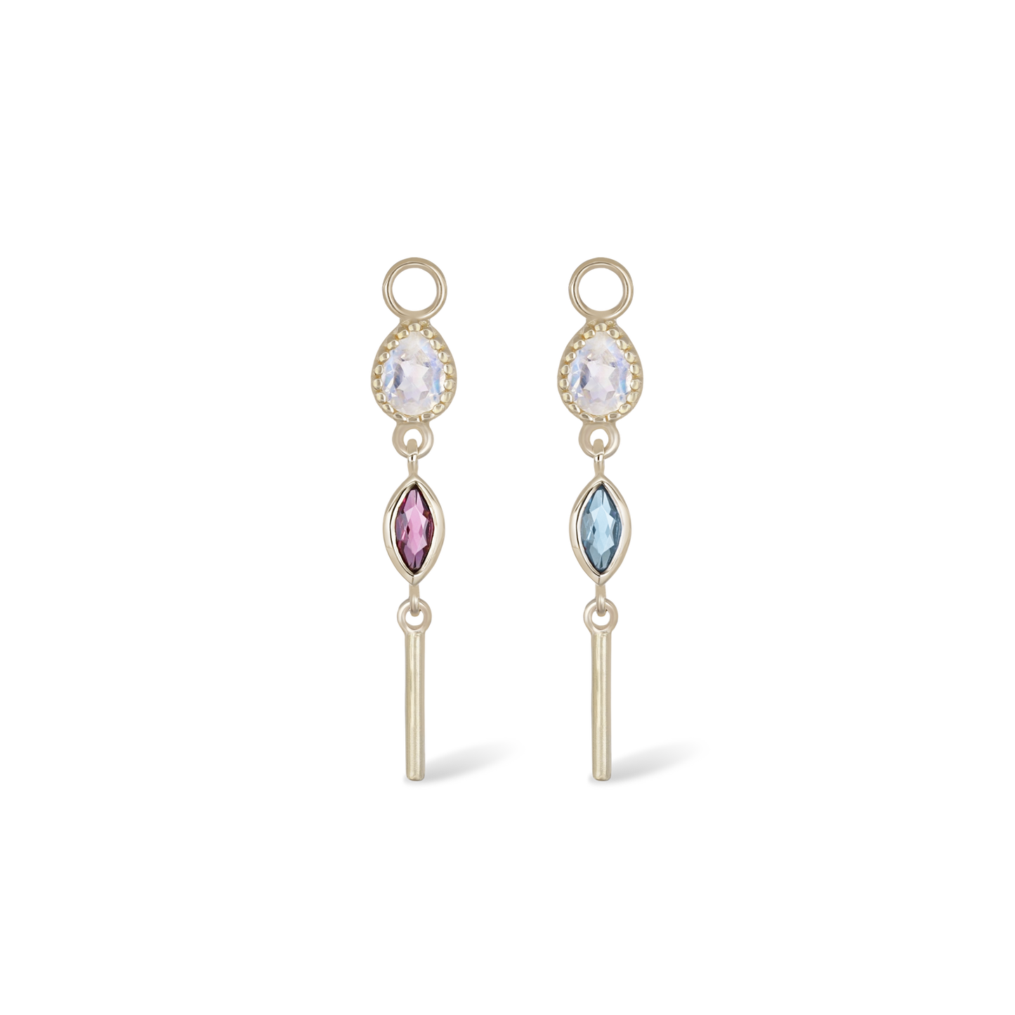 Celene • MultiGemstone Bar Drop Charm