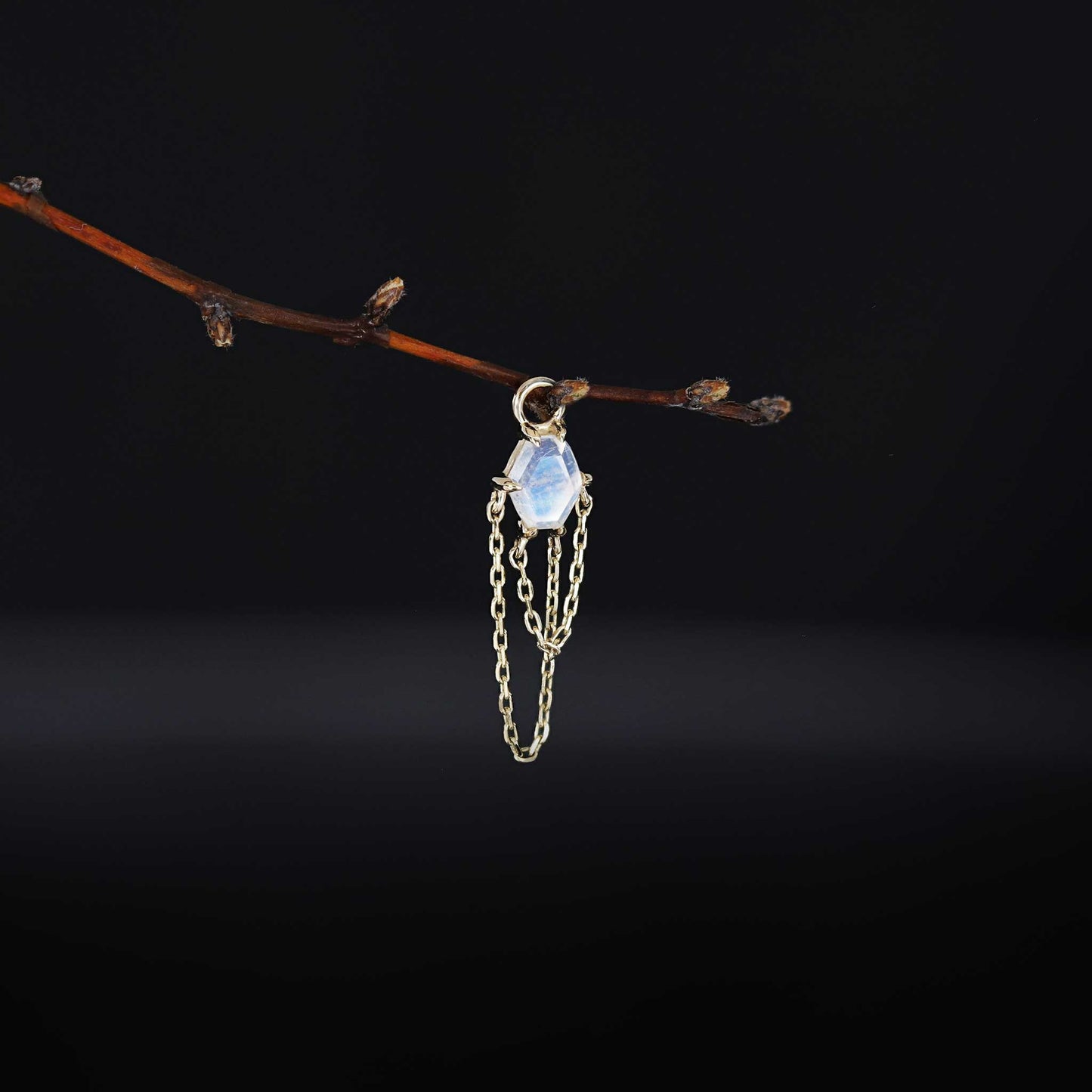 Hexabel • Gemstone Double Tassel Chain Charm