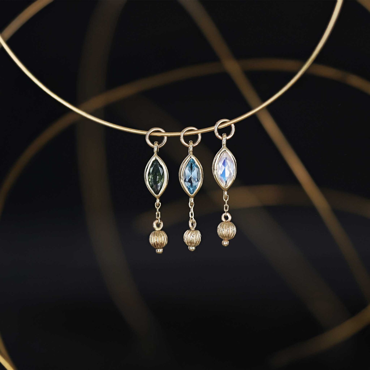 Aris • Golden Bead Drop Charm