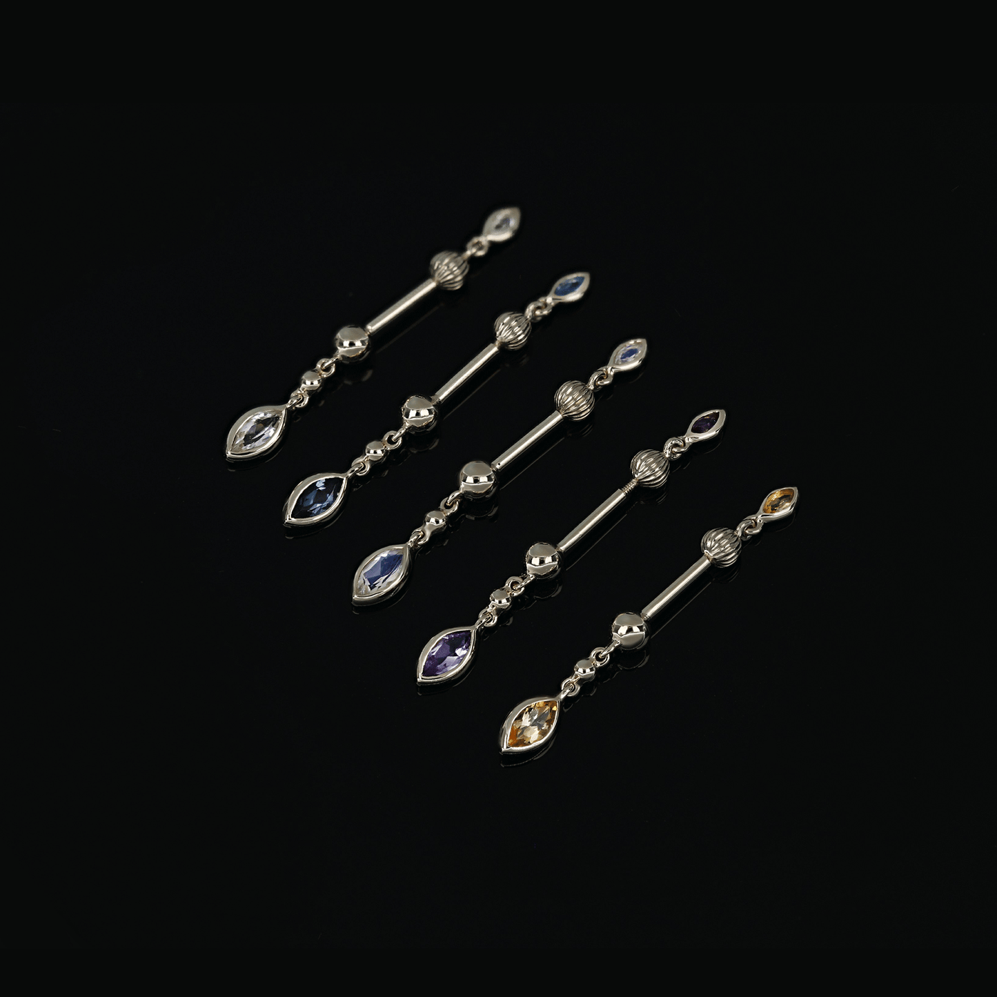 Vira • Marquise Gemstone Double Barbell Internally Threaded
