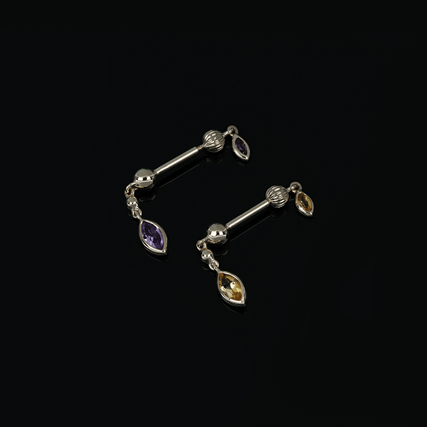 Vira • Marquise Gemstone Double Barbell Internally Threaded