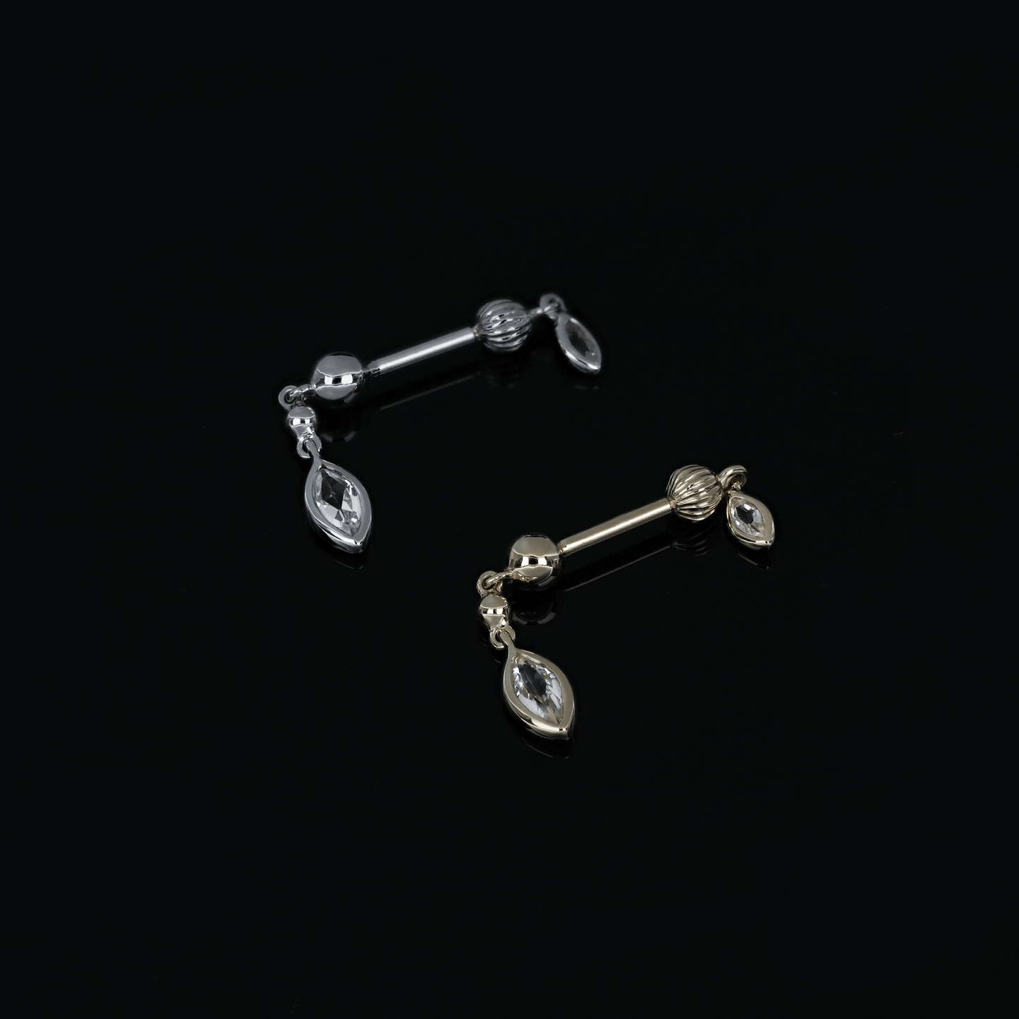 Vira • Marquise Gemstone Double Barbell Internally Threaded