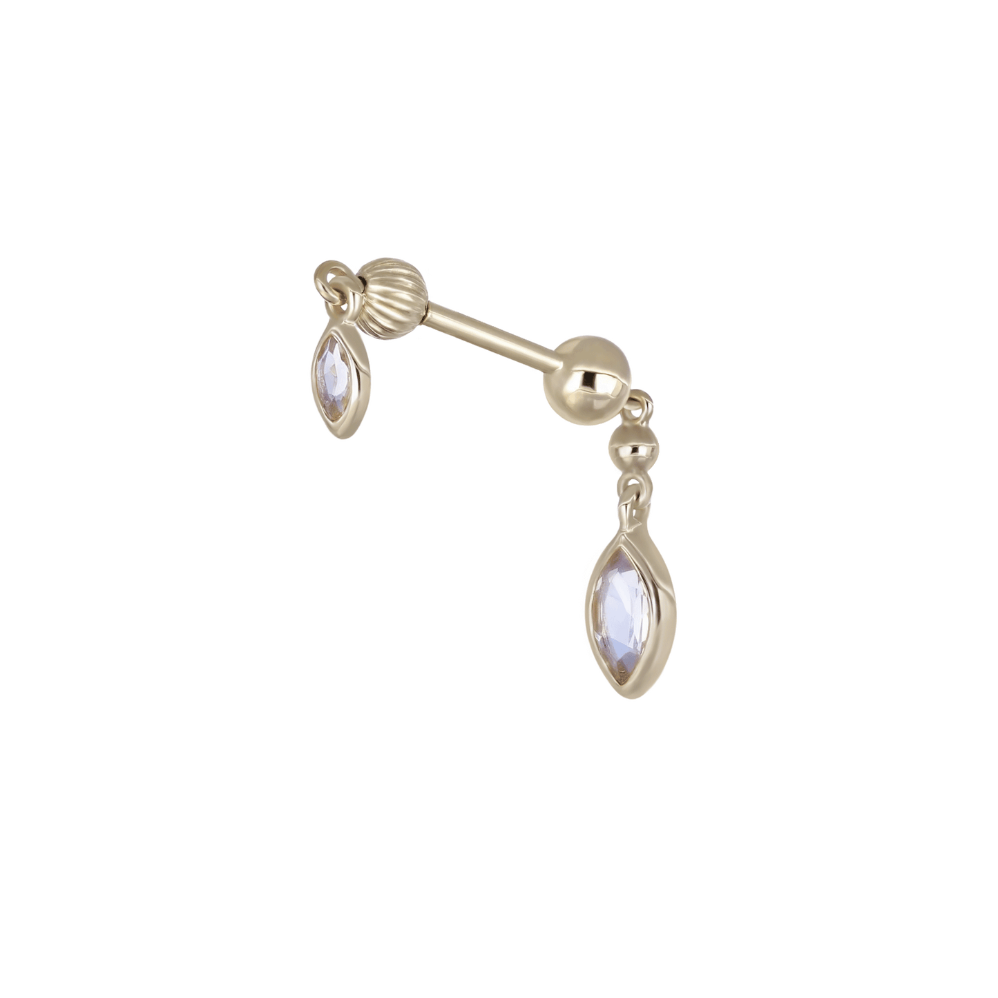Vira • Marquise Gemstone Double Barbell Internally Threaded