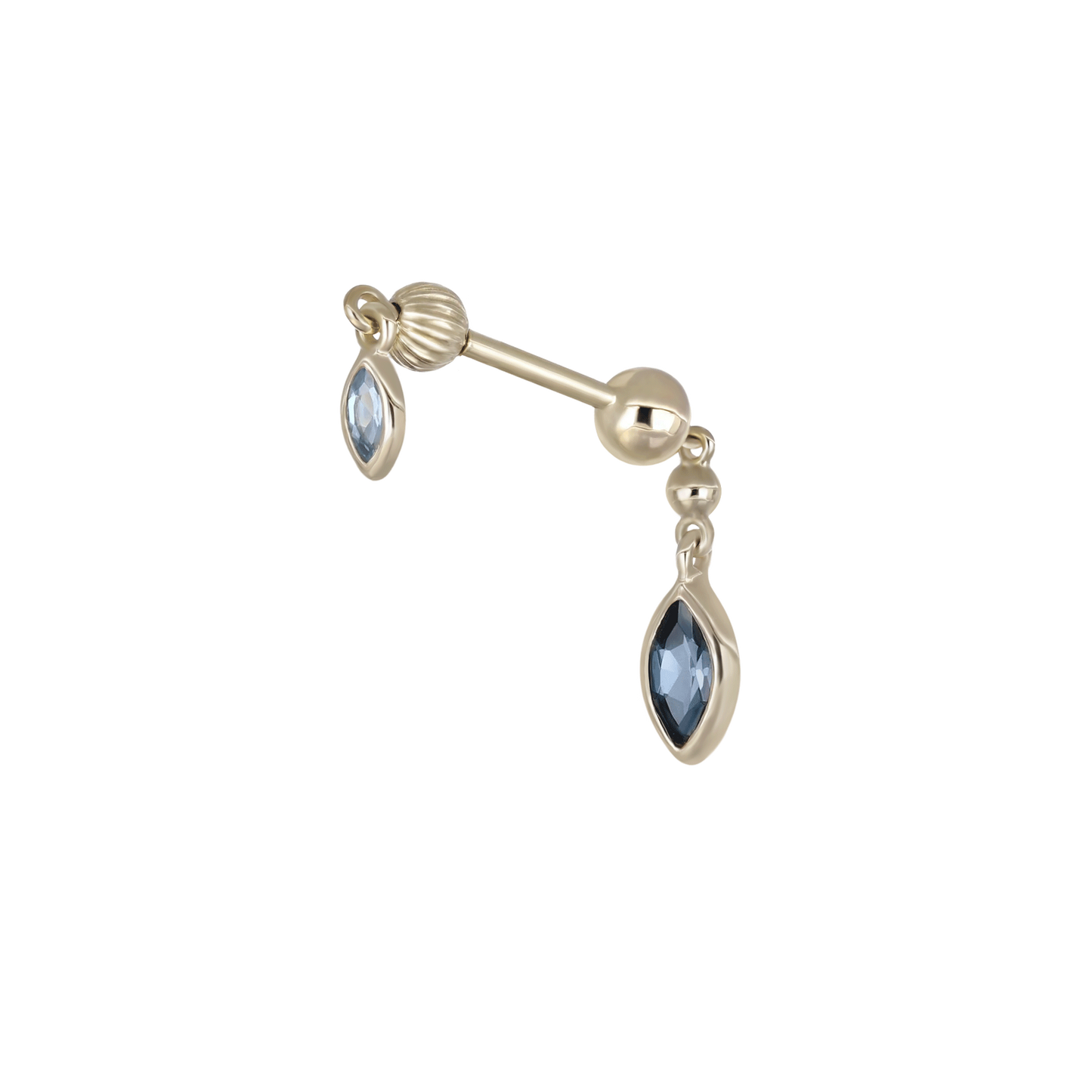 Vira • Marquise Gemstone Double Barbell Internally Threaded