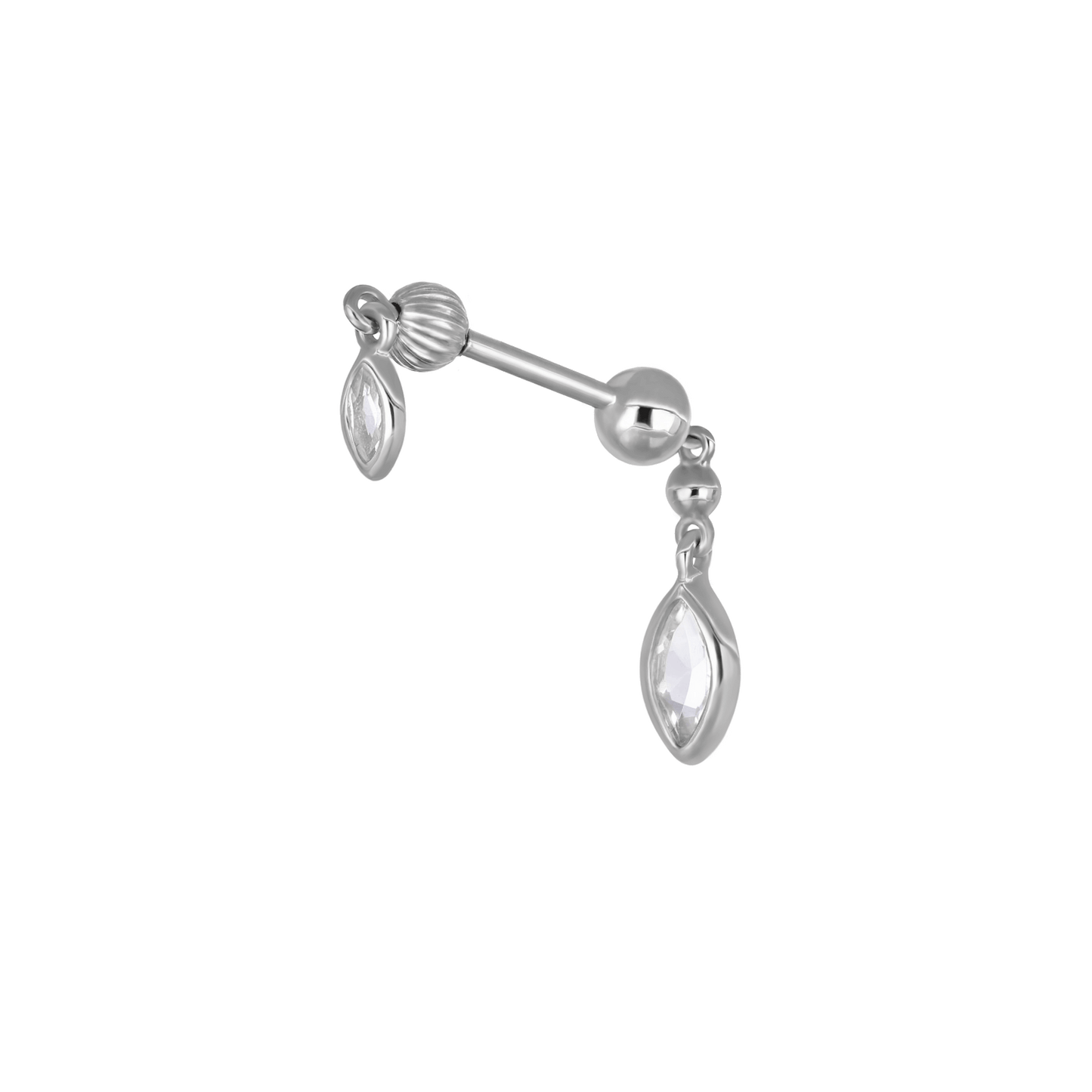 Vira • Marquise Gemstone Double Barbell Internally Threaded