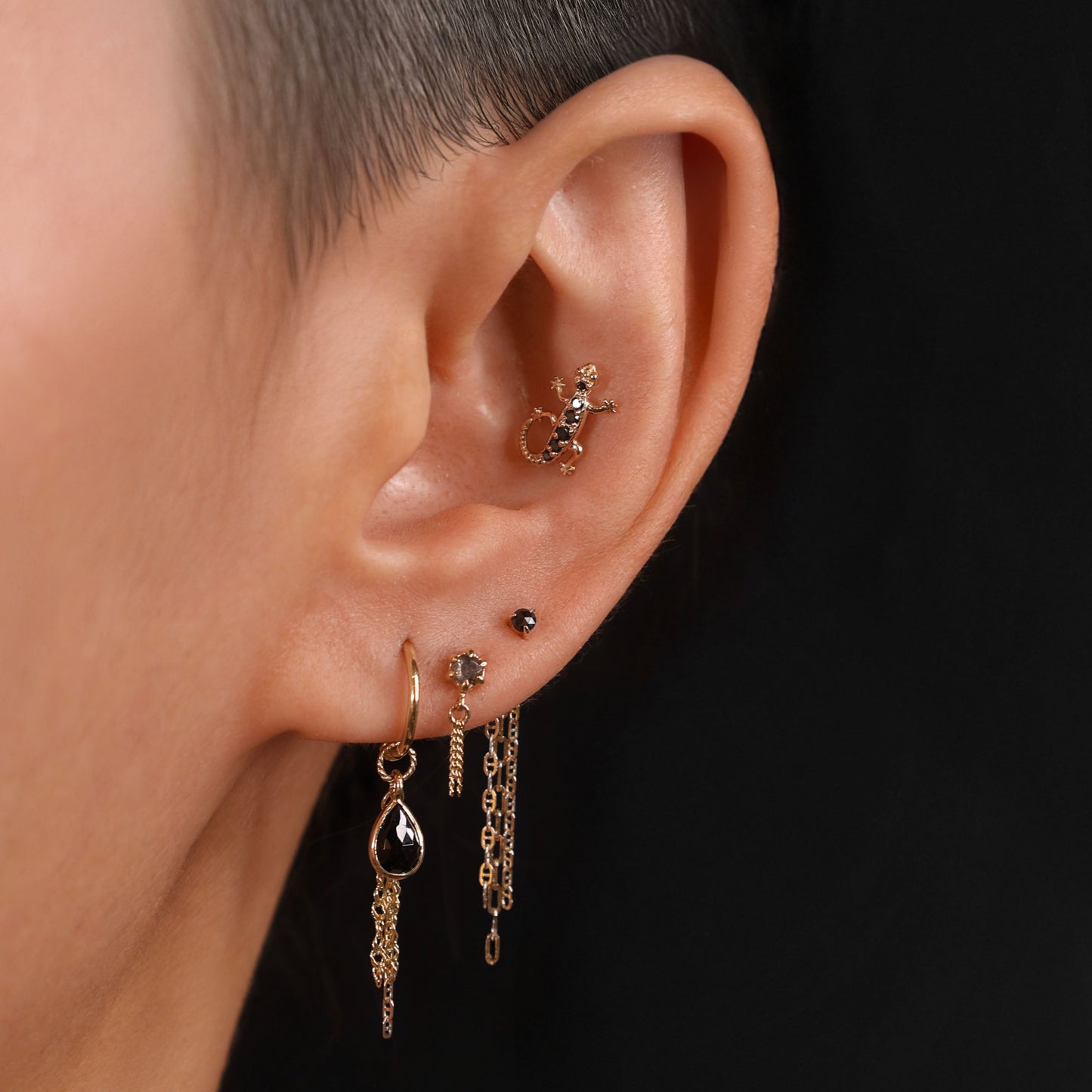 Diamond-Set Lizard • Internally Threaded