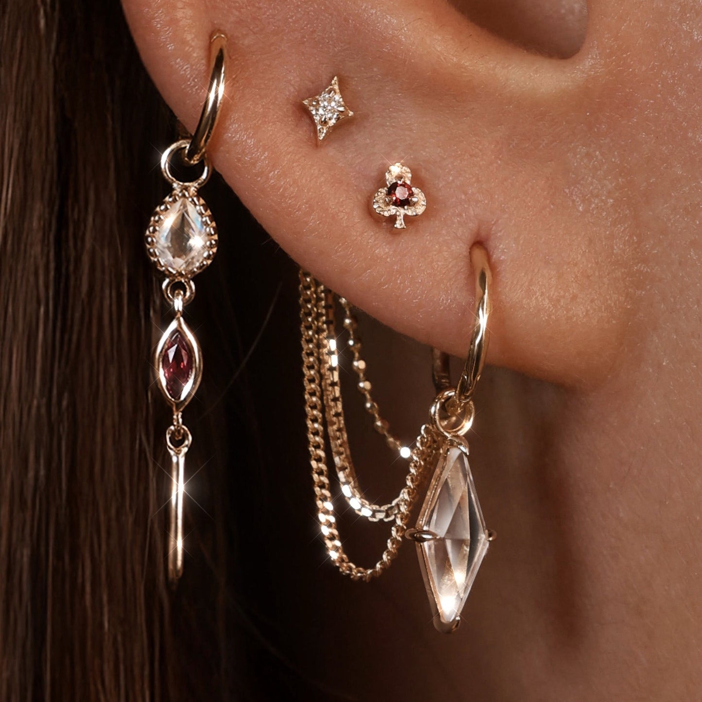 Celene • MultiGemstone Bar Drop Charm