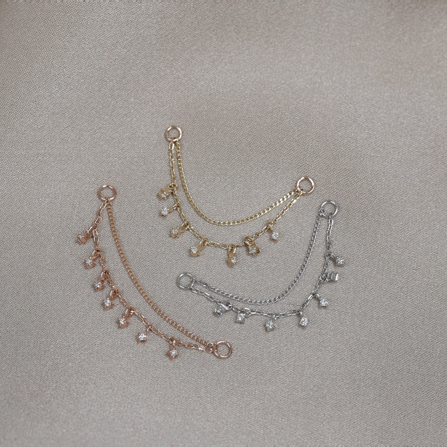 Ember Tiny Diamond Charm Double Chain 36mm