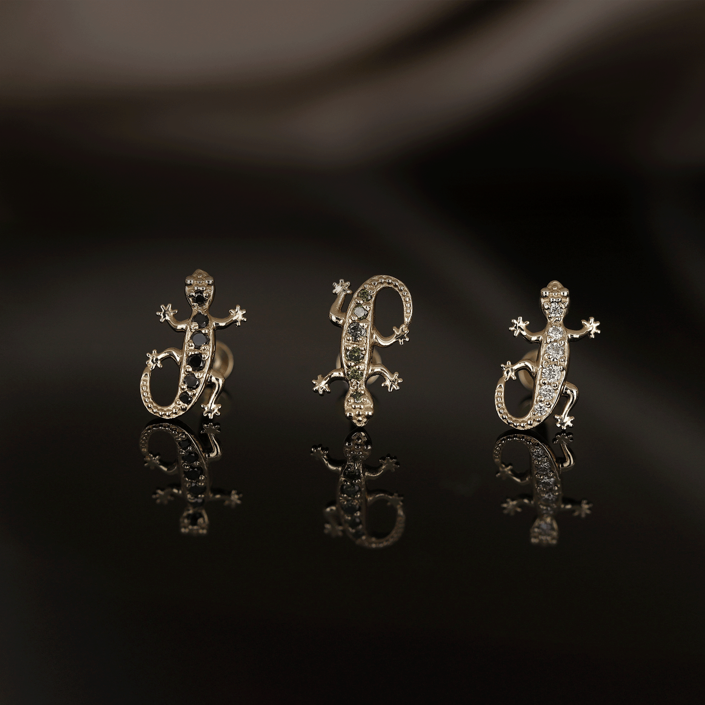 Diamond-Set Lizard • Internally Threaded