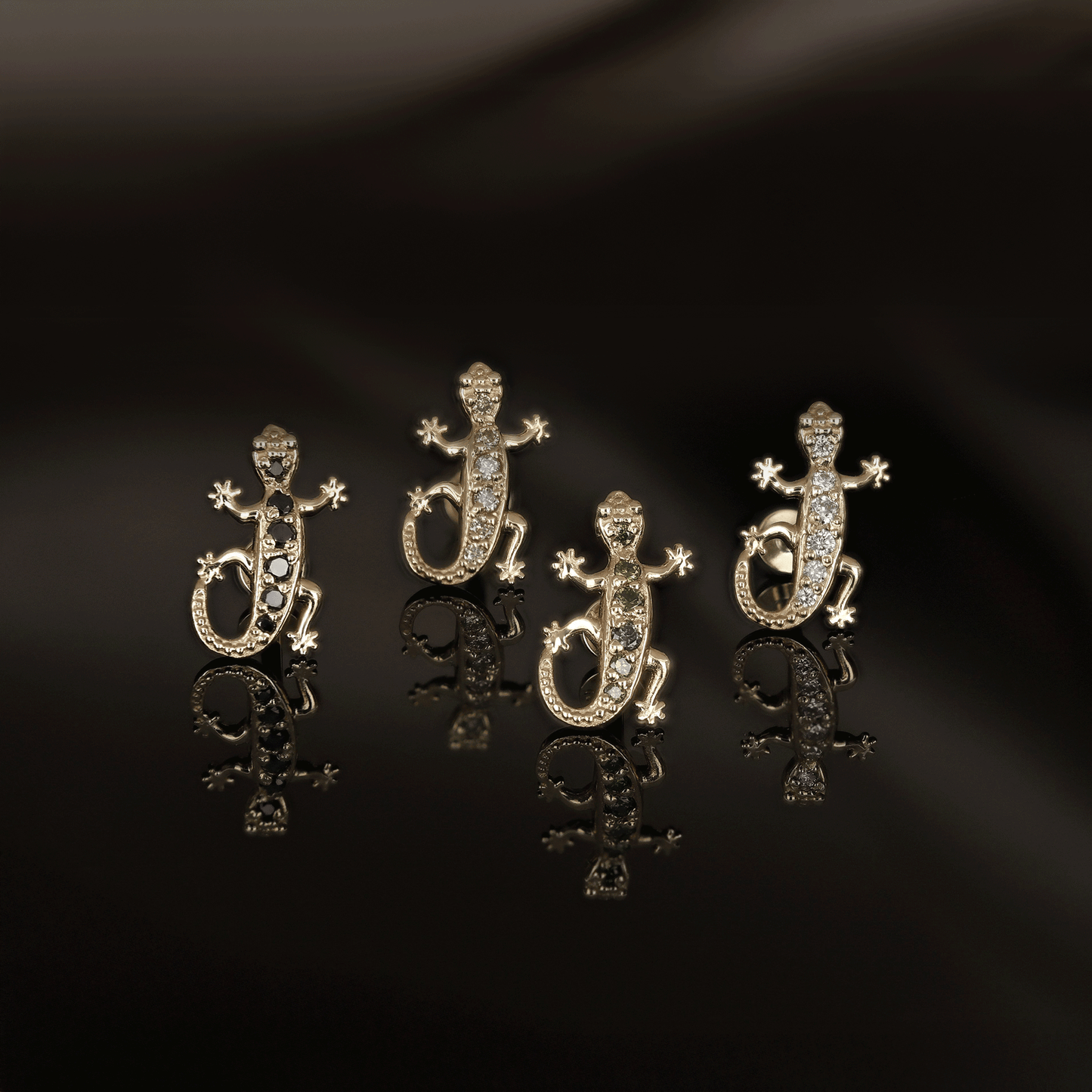 Diamond-Set Lizard • Internally Threaded