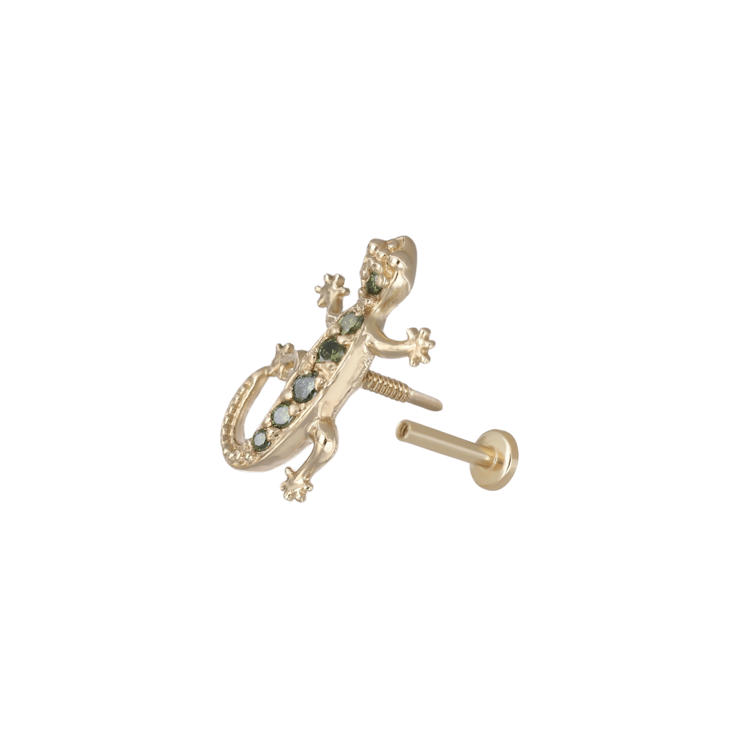 Diamond-Set Lizard • Internally Threaded