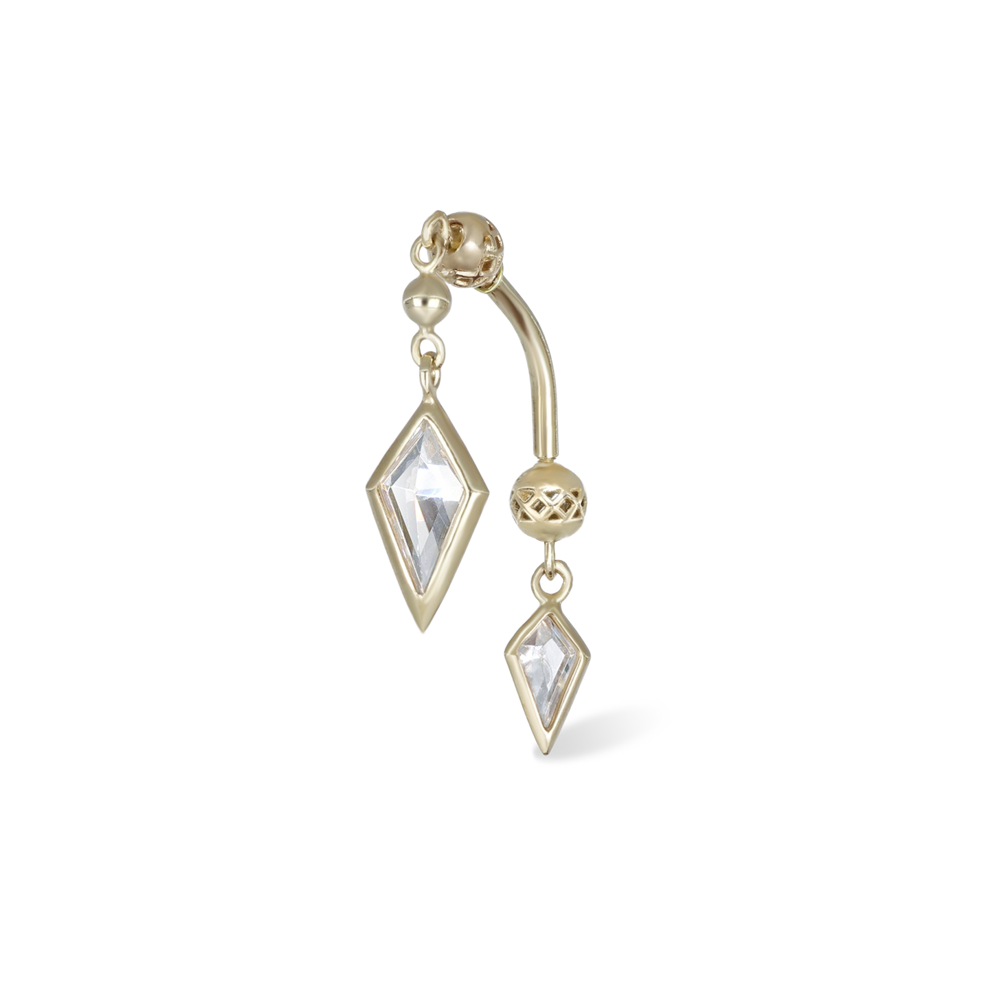 Riké • Double Diamond Flip Curved Barbell