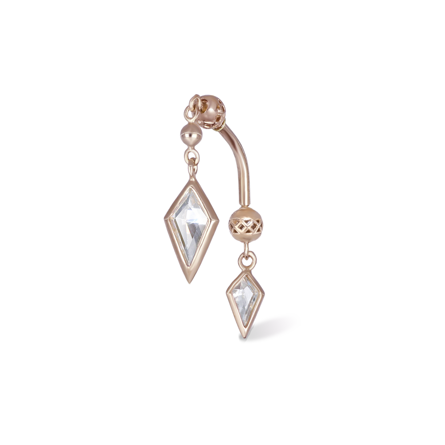 Riké • Double Diamond Flip Curved Barbell