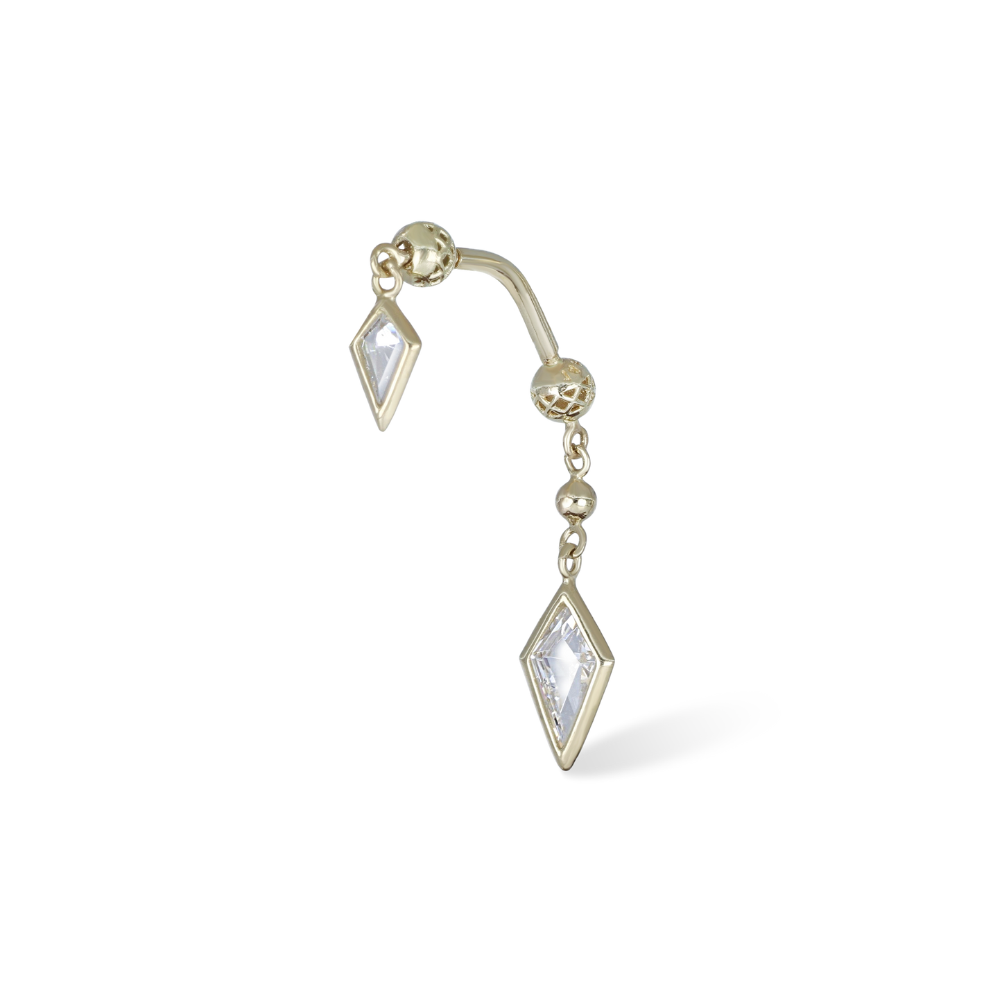 Riké • Double Diamond Flip Curved Barbell