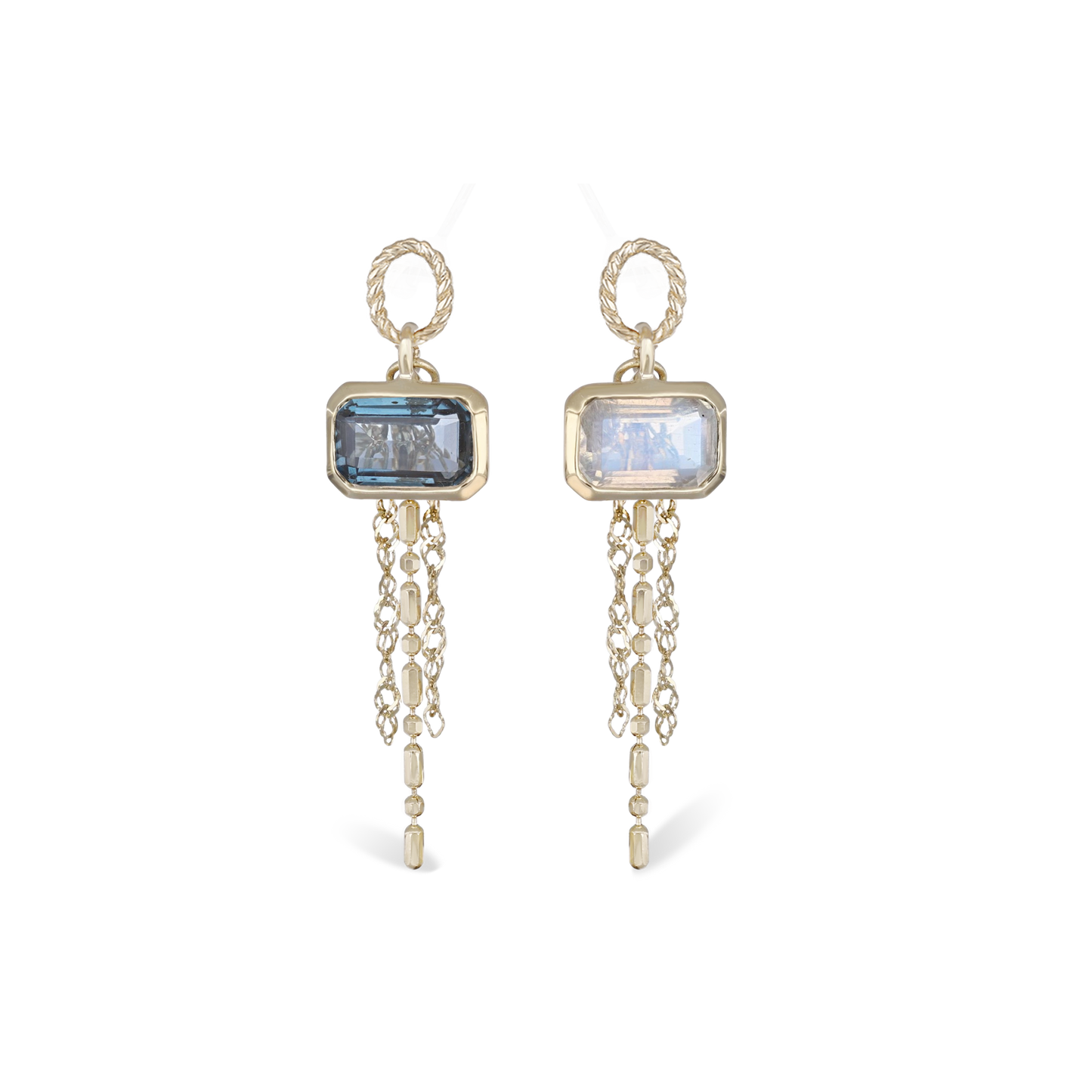 B2B Exclusive • Emerald-Cut Charm with Draped Tassel Chains
