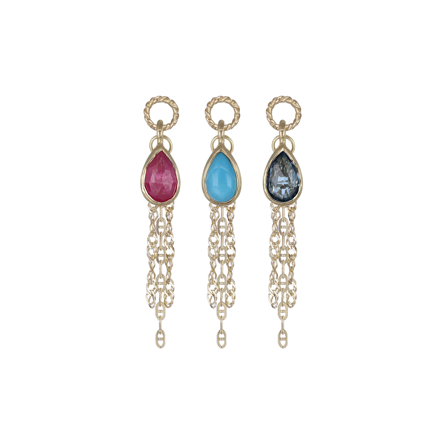 Limited • Tear-Drop Charm with Draped Tassel Chains