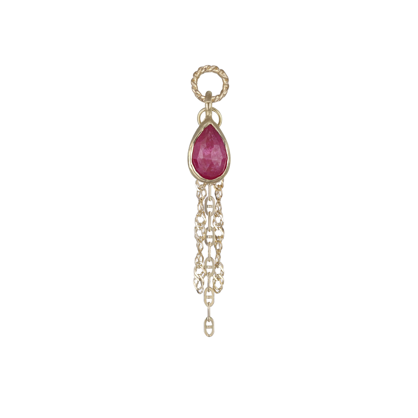 Limited • Tear-Drop Charm with Draped Tassel Chains