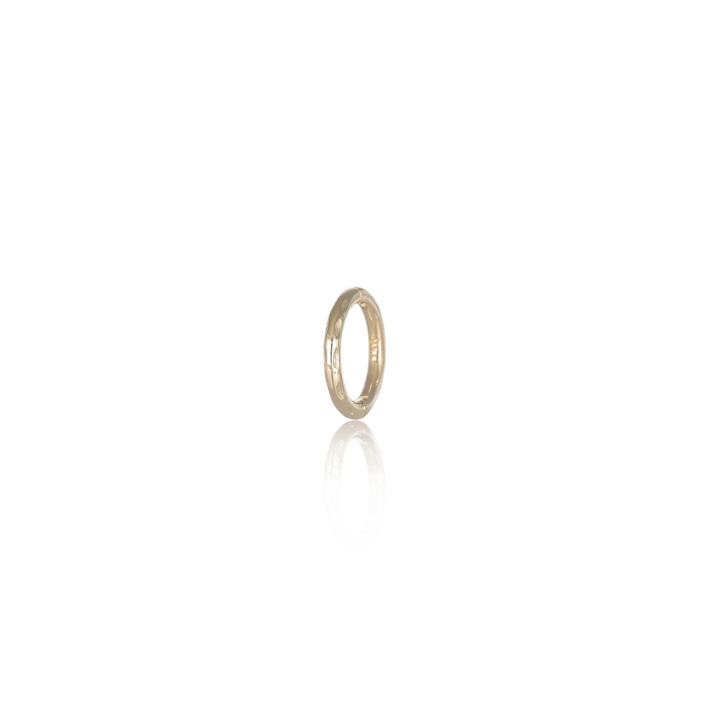14K Gold Textured Clicker Hoop • 6mm
