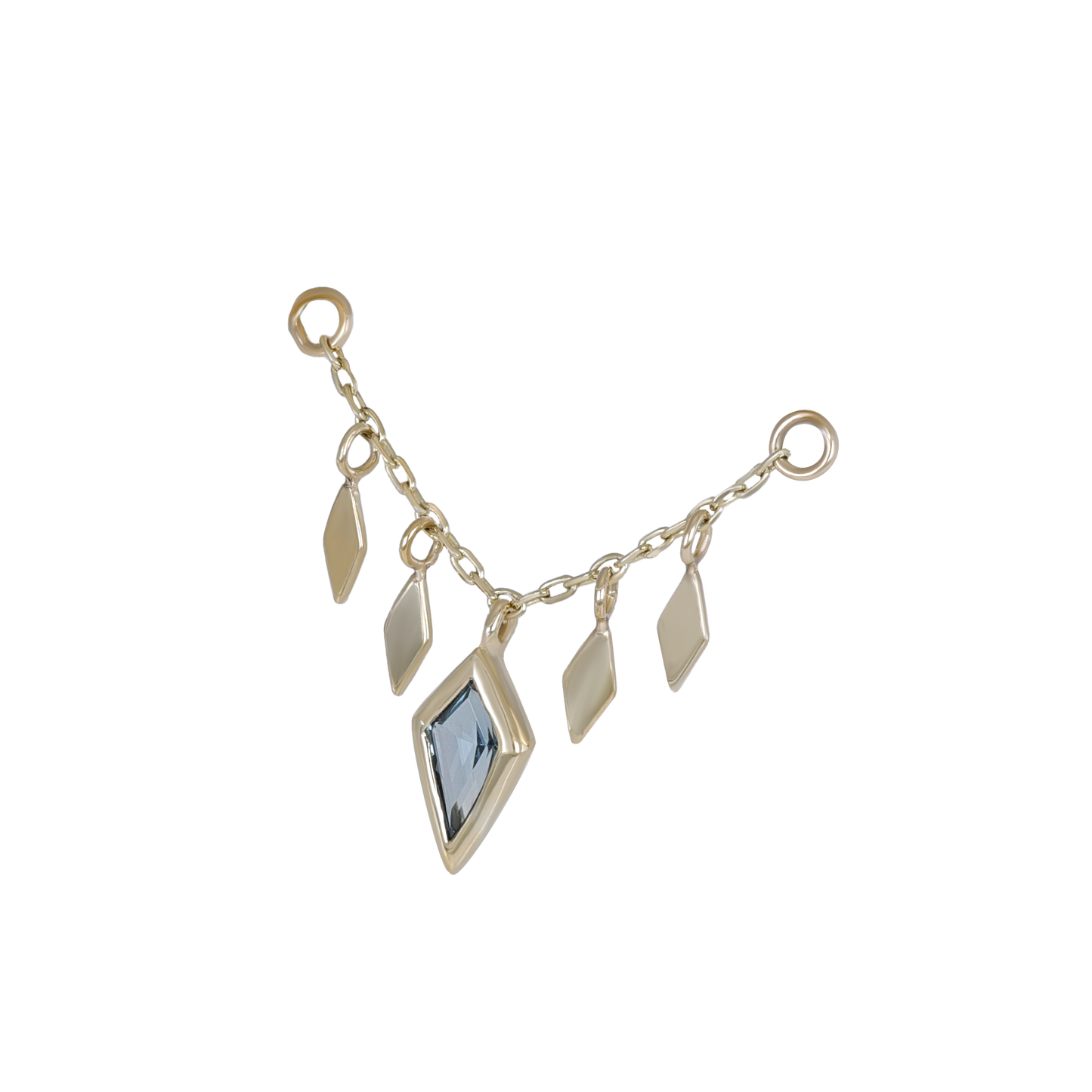 Patra Chain Attachment • London Blue Topaz Yellow Gold