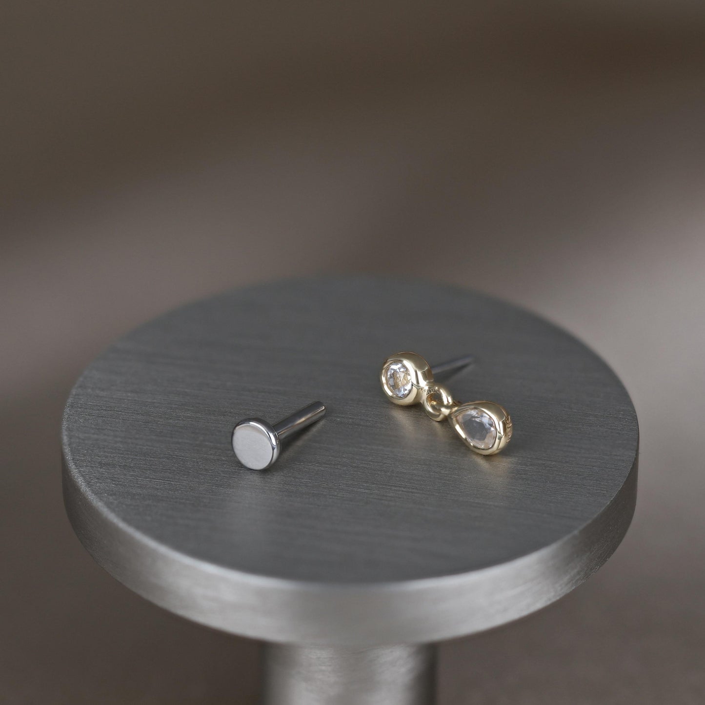 Echo • Dangle Gemstone Threadless Ends • White Topaz - BEATTI