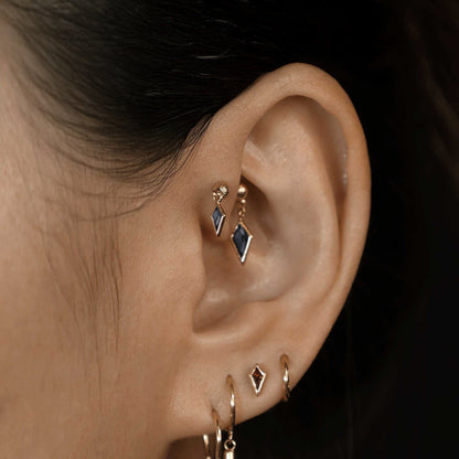 Vira • Kite London Blue Topaz Double Barbell – Internally Threaded