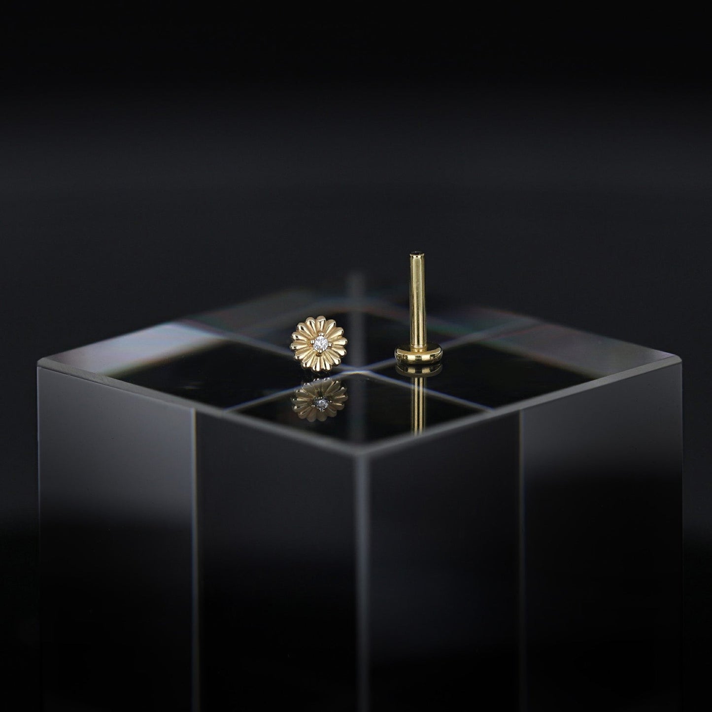 Petite CZ Bloom Threadless End