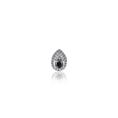 Clio • White Gold Tiny Teardrop Genuine Diamond Flat Back Stud