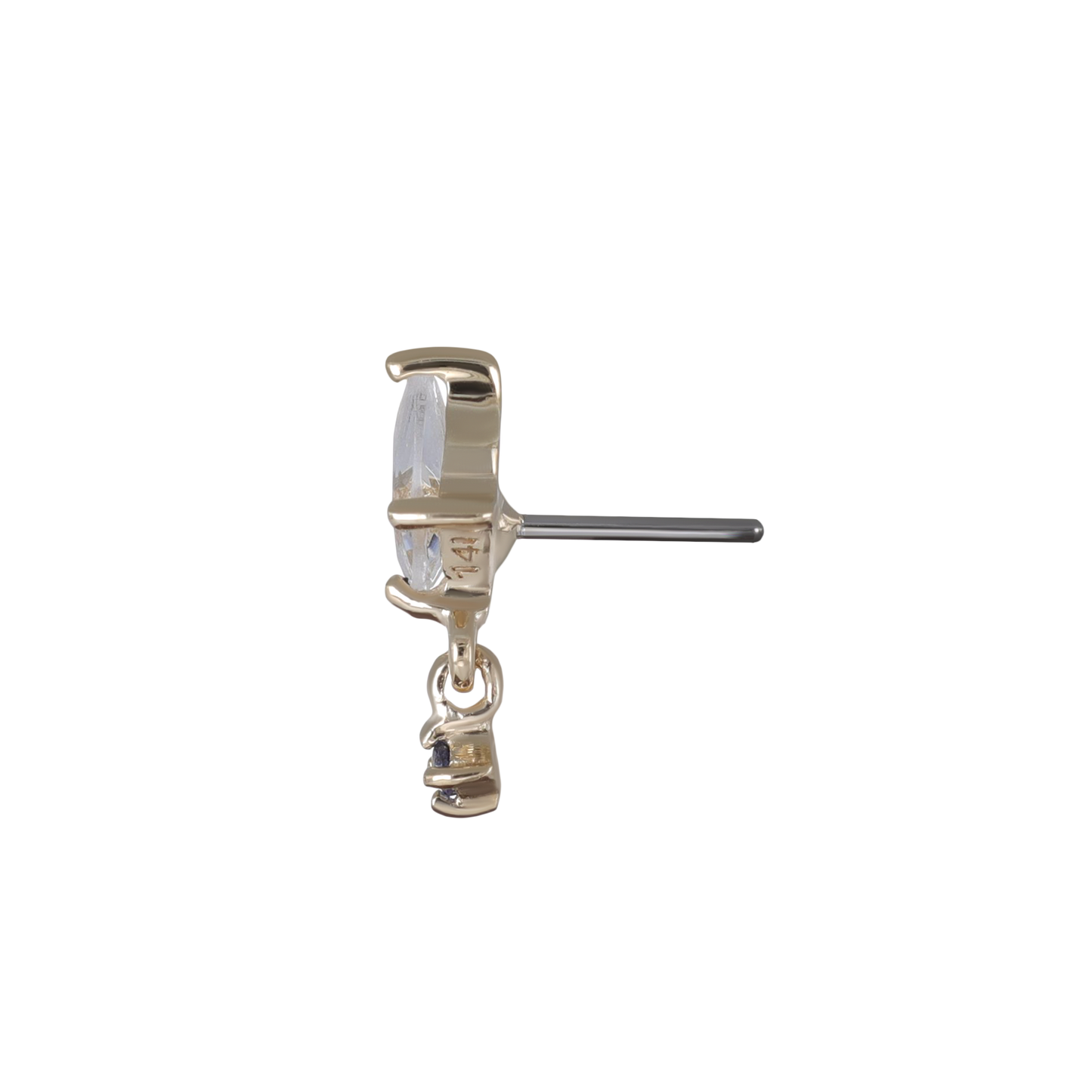 Lyra • Tiny Kite Shaped Gemstone Threadless End