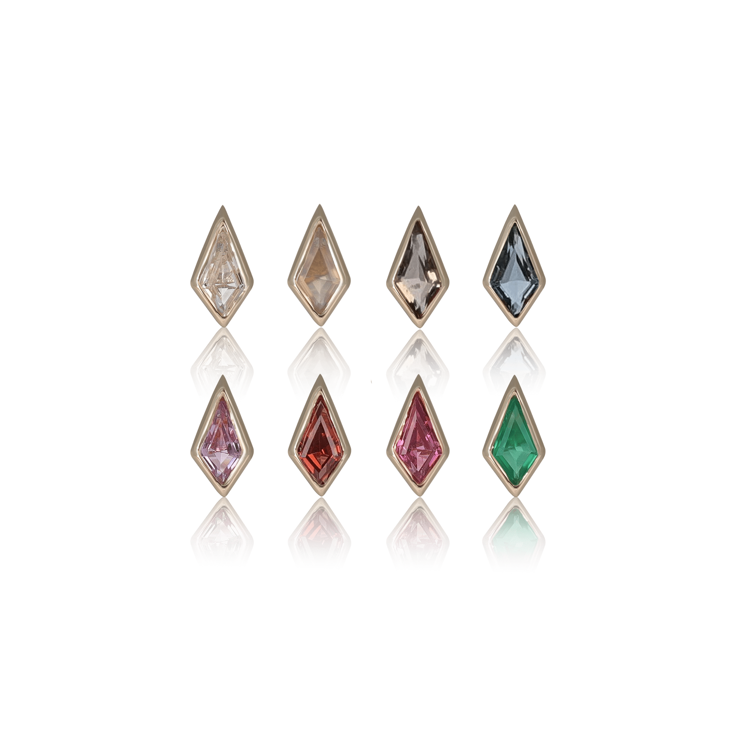 Zenith [Small] • 14K Gold Kite Gemstone Threadless End