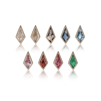Zenith [Small] • 14K Gold Kite Gemstone Threadless End