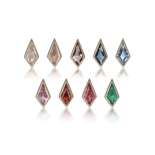 Zenith [Small] • 14K Gold Kite Gemstone Threadless End