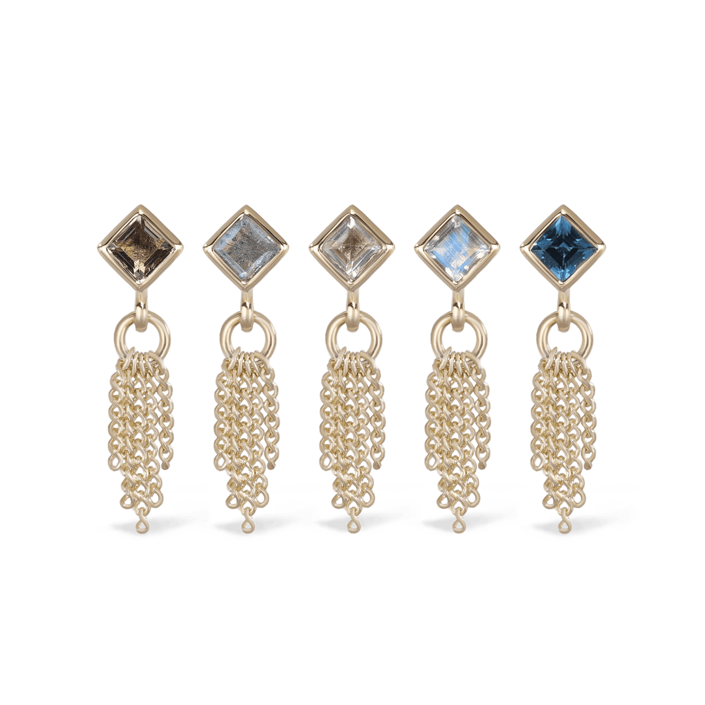 Miel • Natural Gemstone 5 Curb Chain Tassel