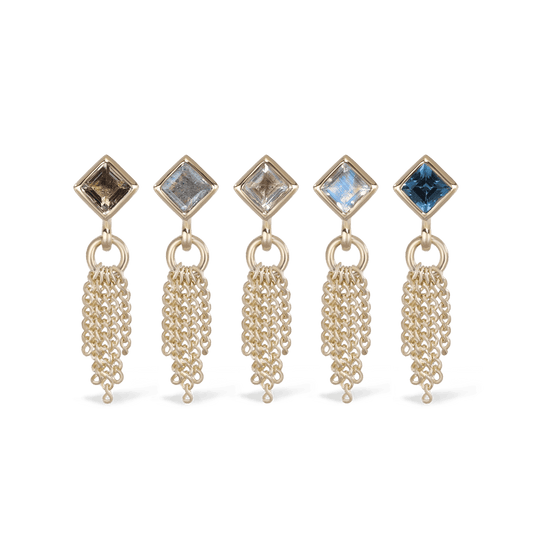 Miel • Natural Gemstone 5 Curb Chain Tassel