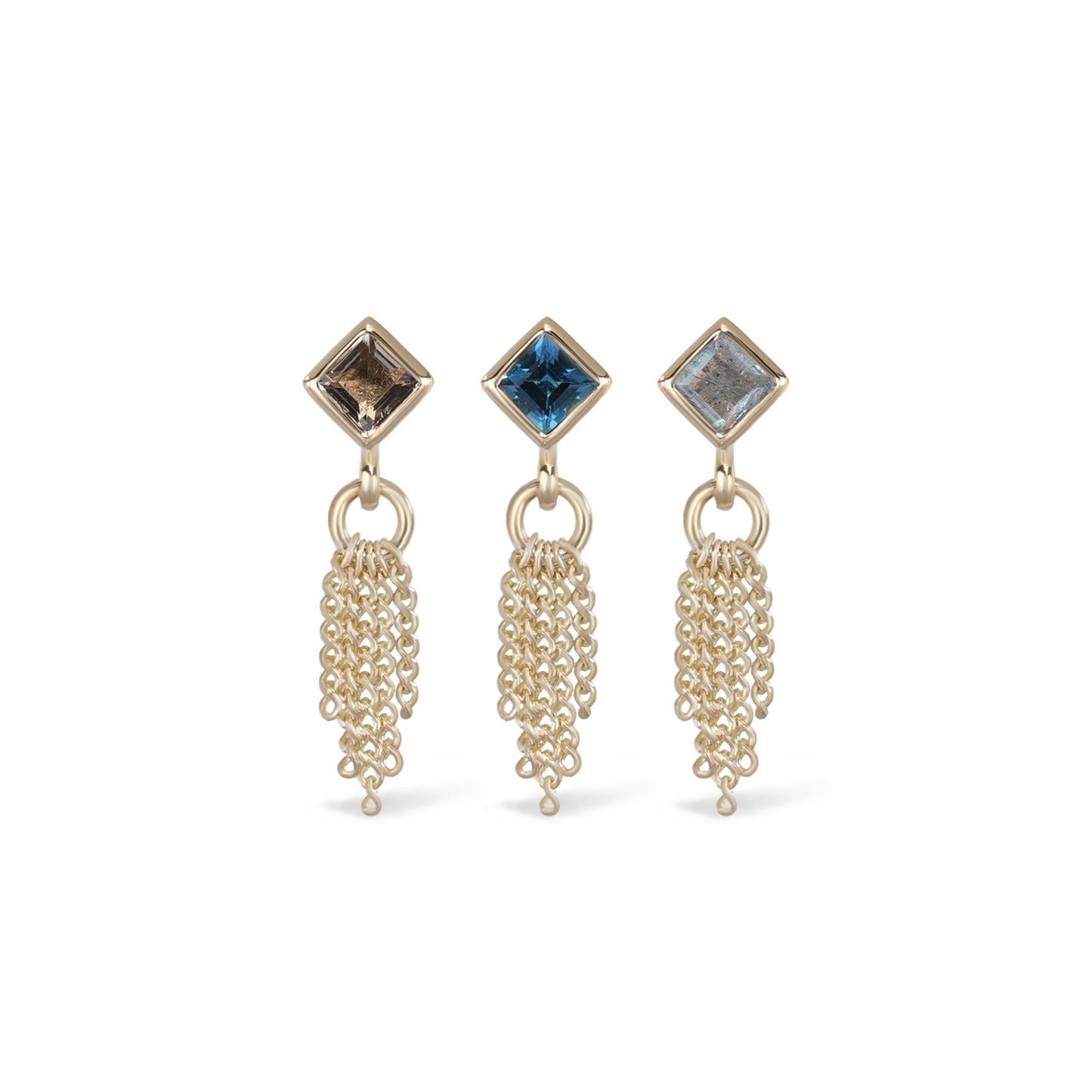 Miel • Natural Gemstone 5 Curb Chain Tassel