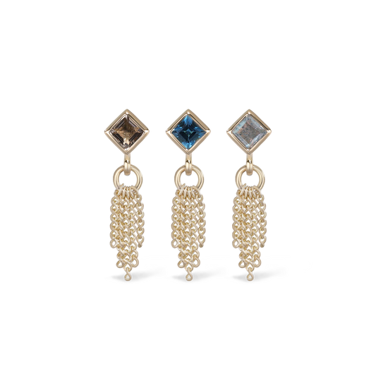 Miel • Natural Gemstone 5 Curb Chain Tassel