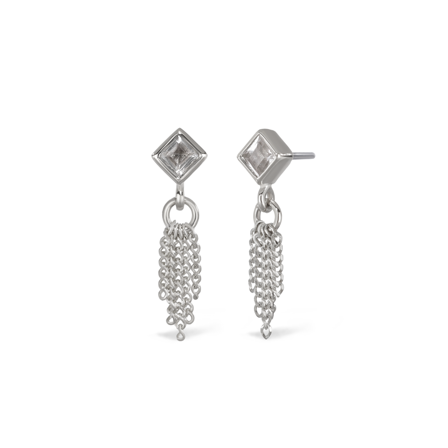 Miel • White Topaz 5 Curb Chain Tassel