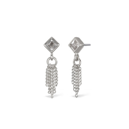 Miel • White Topaz 5 Curb Chain Tassel