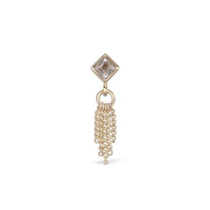 Miel • White Topaz 5 Curb Chain Tassel