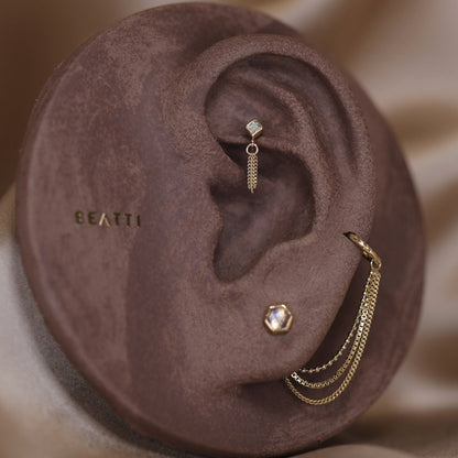 Miel II • White Topaz 3 C-Chain Tassel