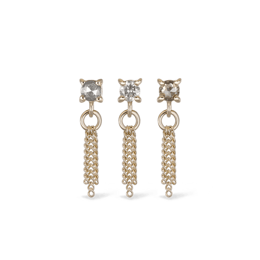 Breeze • 2mm Natural Diamond 3 Curb Chain Tassel