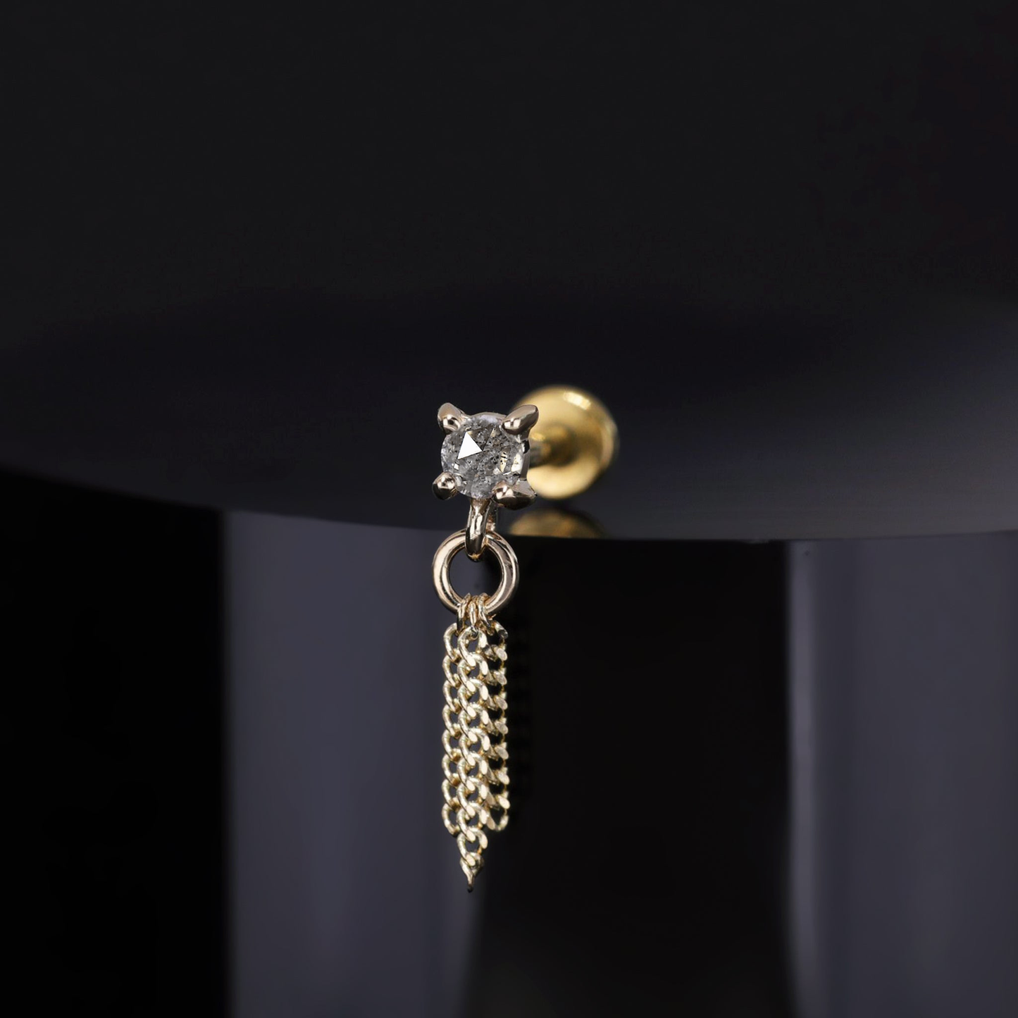 Breeze • 2mm Natural Diamond 3 Curb Chain Tassel