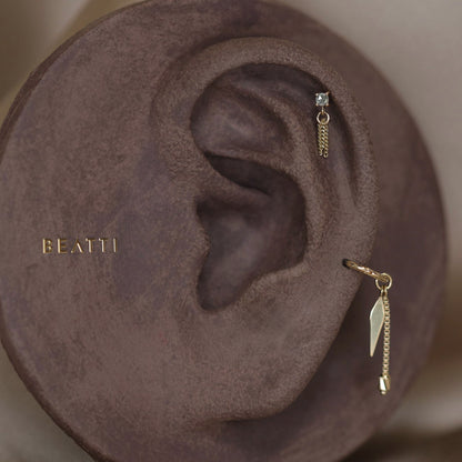 Breeze • 2mm Natural Diamond 3 Curb Chain Tassel