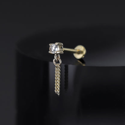 Breeze • 2mm Rose Cut Gemstone 3-Chain Tassel