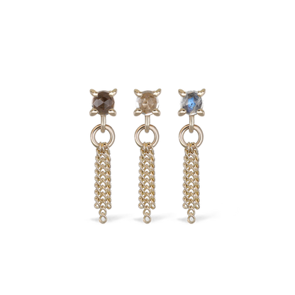 Breeze • 2mm Rose Cut Gemstone 3-Chain Tassel
