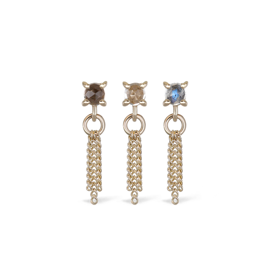 Breeze • 2mm Rose Cut Gemstone 3-Chain Tassel
