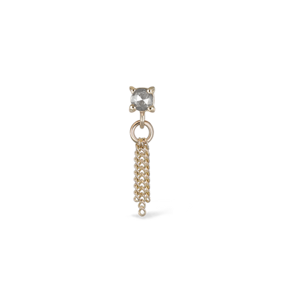 Breeze • 2mm Rose Cut Salt and Pepper Diamond 3 C-Chain Tassel